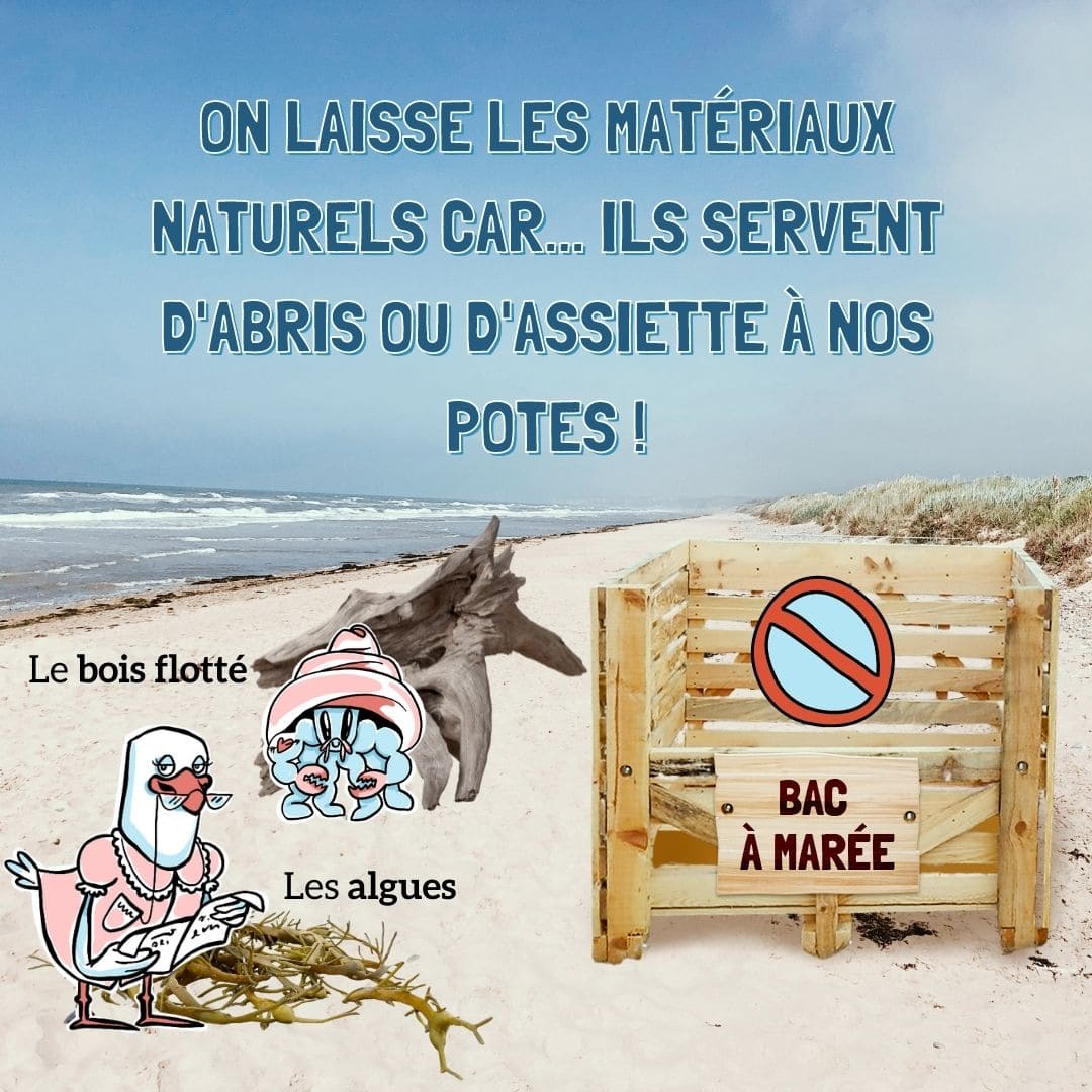 Consignes de ramassage claires. Pas de vivant ou biodégradables dans les bac à marée