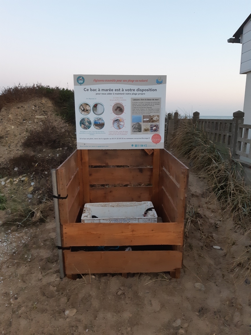 Maillage régional des bacs de collecte des déchets marins  en Nouvelle-Aquitaine le long de la côte atlantique